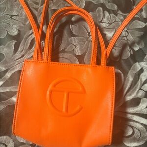 Telfar Vibrant Orange Small Shopping Bag SLIGHTLY USED
